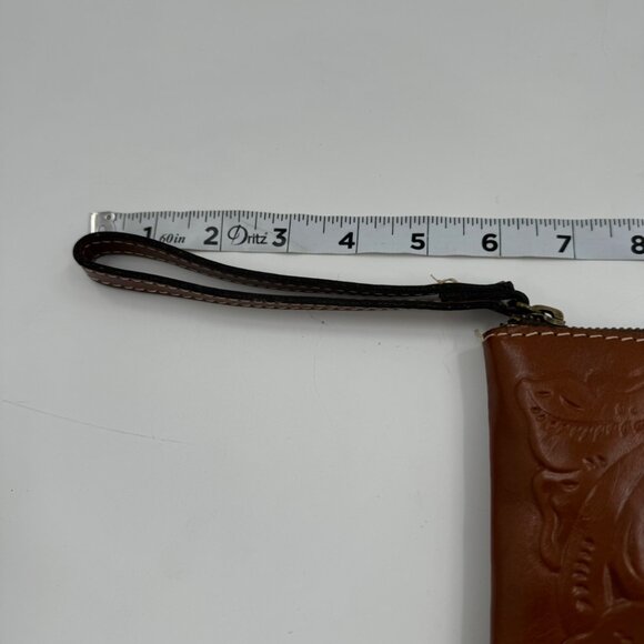 Patrica Nash CassinEmbossed Leather Wristlet Clutch Bag With Zipper & Wrist Stra - Picture 15 of 15